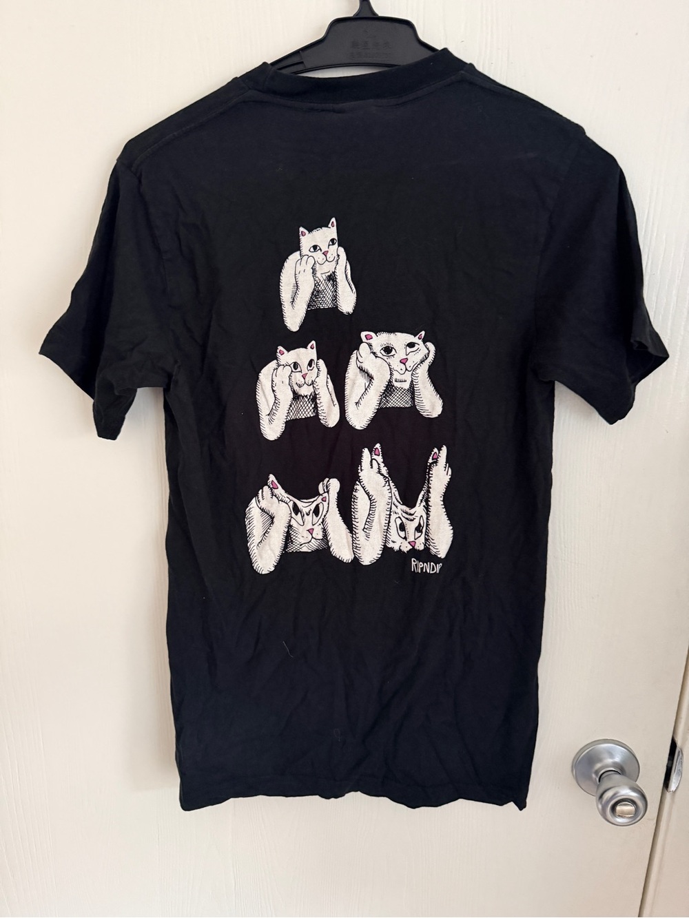 Ripndip Black Tee with Branded Neck Tag